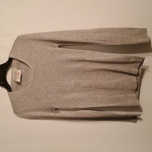 Shiny Metallic 1970's Disco skinny tight long sleeve Rayon Shirt Sweater